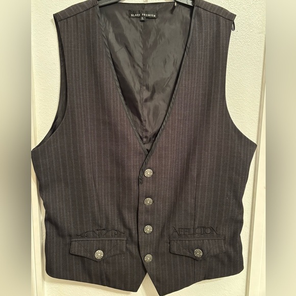 Affliction black premium embroidered vest L - Picture 5 of 9